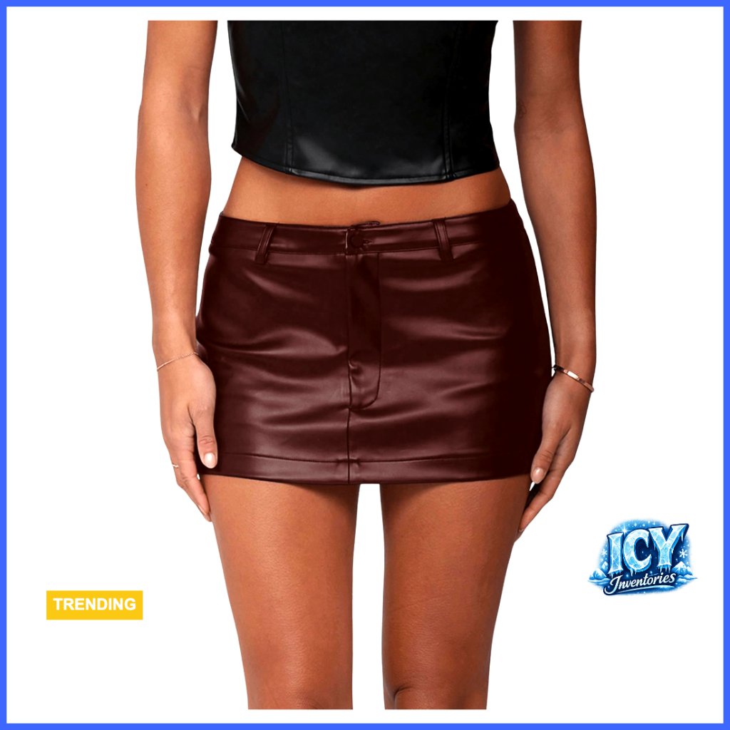 Polyester Mini Skirt Low Waist Bodycon Zipper Party Streetwear